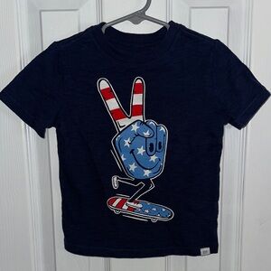 GAP Navy Blue Kids Tee with Peace Sign Graphic